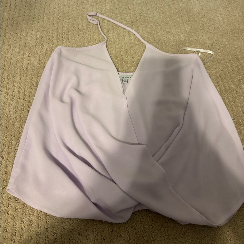 Naked Zebra Lavender Wrap Front Cami Top Size M